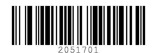 Code 128 programming barcode encoding FNC3 + 2051701, which sets the DS4308&rsquo;s Transmit Code ID to AIM Code ID